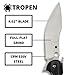Spyderco Tropen Folding Knife - Black Polished G-10 Handle with PlainEdge, Full-Flat Grind, CPM S30V Steel Blade and Compression Lock - C237GP