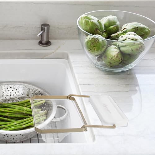 Cesto plegable para desagüe de cocina con filtro y malla blanca miniatura 6