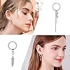 12 Pieces Hoop Dangle Earrings Stainless Steel Dangle Folding Hoop Earrings Long Chain Pendant Kpop Earrings Hanging Earrings with Chain Punk Gothic Cross Kpop Long Chain Pendant Earrings #3
