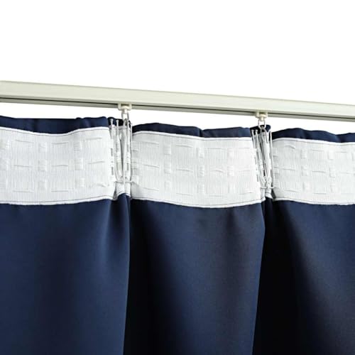 Cortinas opacas con ganchos, set de 2 paneles azul de 140x245 cm para salones modernos 4