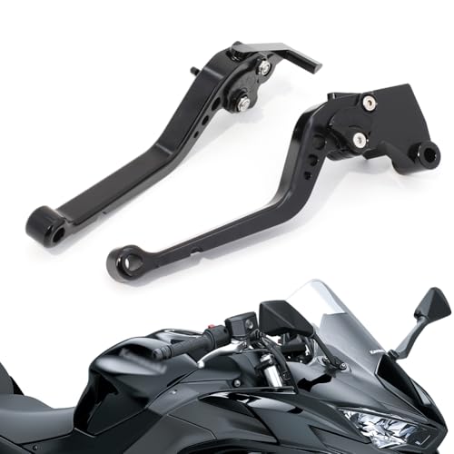 YOKNTECH Lange Brems- und Kupplungshebel-Sets aus CNC-Aluminium, Ersatz für Kawasaki 2017–2024, Z650, Z900, Ninja 650R, ER-6F, Vulcan S 650, EN650, KLE650, Versys 650, KLZ1000, Versys 1000, ZX-4RR (A)