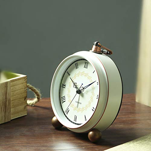 Relógio de mesa vintage IMIKEYA, relógio de mesa de metal, silencioso, sem tique-taque, decoração de