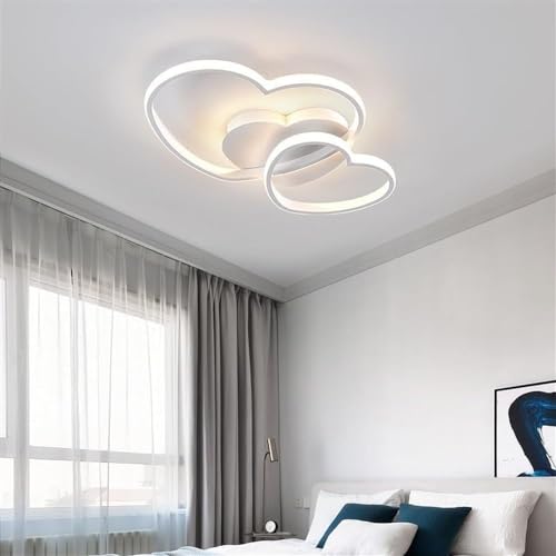 Plafonniers LED modernes rose en cœur avec télécommande pour salon