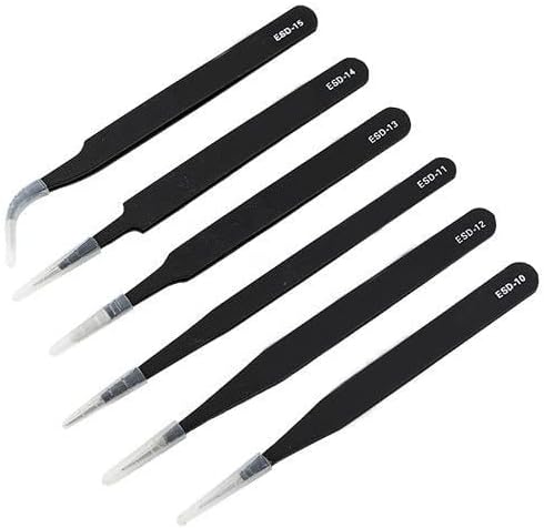 Tool Part For 15set/lot 6 Pcs Safe Anti-Static Stainless Steel Tweezers Repair Maintenance Tools S