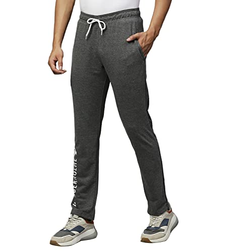 Image of Hubberholme Men's Slim Fit All Season Wear Cotton Track Pants - Trackpant with Drawstring Elastic Waistband, Lower for Jogging, Gym, Sports & Dailywear