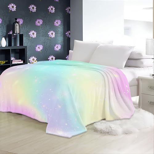 Couverture Polaire 130x150 arc-en-ciel pour lit et canapé en microfibre de flanelle - 6