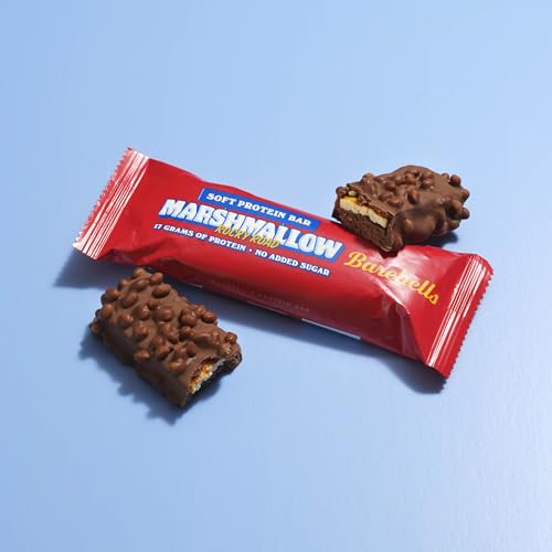 Barebells Soft Protein baton – 17 g High Protein Bar, uboga w cukier, batonik proteinowy, bez oleju palmowego – Marshmallow Rocky Road, 12 x 55 g