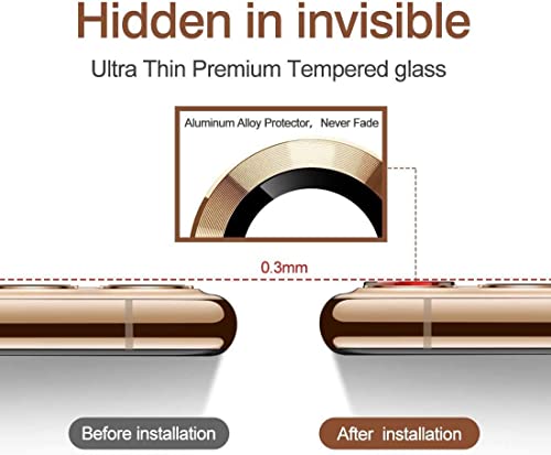 Image of LINEOVAL Compatible for i Phone 14 | iPhone 14 Plus Camera Lens Protector, Tempered Glass Bling, Alloy Metal Camera Ring for i phone 14 | iphone 14 plus GOLD