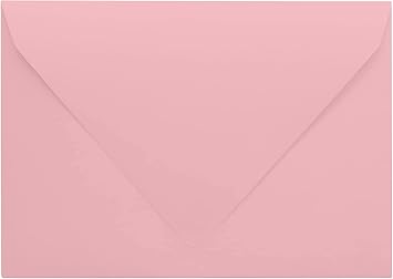Darling Souvenir A7 Baby Pink Invitation Envelopes 5 1/4 x 7 1/4 Euro V-Flap 80 LBS Self-Adhesive Ideal for Invitations, Greeting Cards, RSVP, Photo, Wedding, Packs & Colors Available