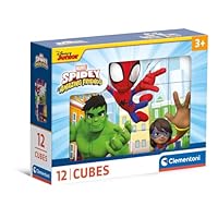 Clementoni- Marvel Spidey And His Amazing Friends Friends-12 Pezzi Bambini 3 Anni, Cartoni Animati, Puzzle Cubi, Made in Italy, Multicolore, 41198