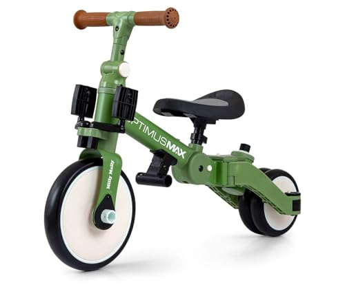 Milly Mally Tricycle 5in1 Optimus Max Baby-Dreirad Dreirad für Kinder mit Steuergriff für Eltern 1 bis 4 Jahren (Green) – Bild 6