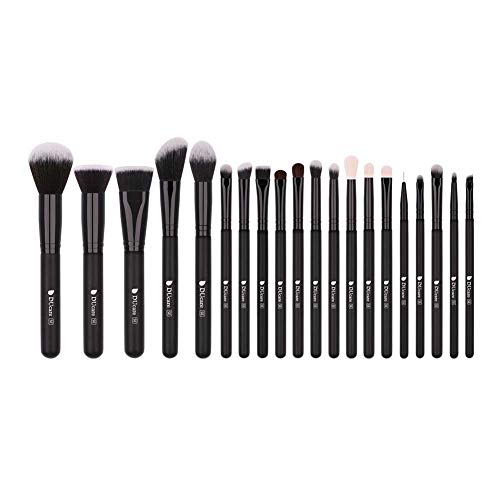 DUcare Pennelli per Trucco Professionale Set per Trucco Kit di Pennelli per il trucco Fondotinta in polvere Definizione Sfumatura 20Pz Nero