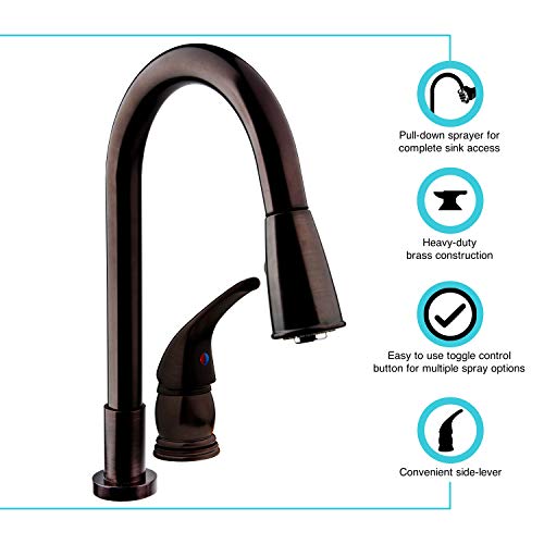 Dura Faucet Df-Nmk503-Vb Rv Pull-Down Kitchen Sink Faucet With Side Lever (Venetian Bronze) #TOP2
