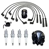 KELKONG 4G64 4G63 Forklift Tune Up Kit Compatible with Mitsubishi Engine with Distributor Ignition Signal Generator Distributor Cap Distributor Ignition Wire Rotor Spark Plug