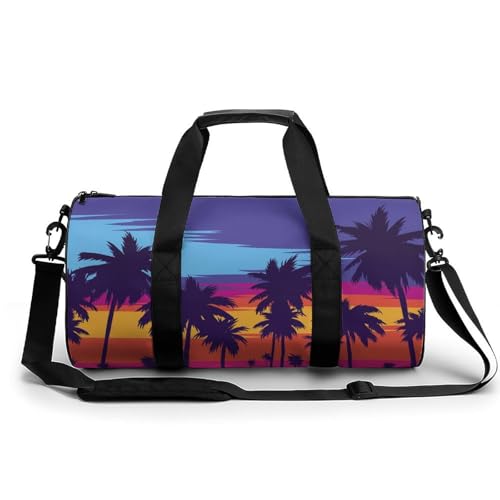 Sac de sport et voyage Cocotier 45x23x23cm, format duffel bag pour gym et camping.