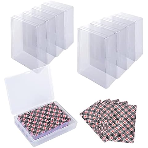 FVIEXE 24PCS Plastic Playing Card Case Holder, Empty Clear Card Game Organizers for Standard Size Poker, Snaps Closed (NO Cards) Cover