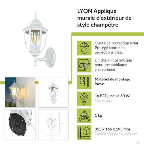 Lanterne extérieure blanche idéale pour illuminer votre terrasse