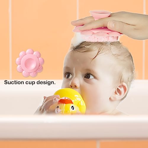 Image of Baby Hair Scalp Massage Shampoo Brush with Soft Baby Bath Brush Silicone Massage Brush for All Hair Kid Newborn Toddler（）