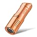 MecArmy X3S Copper/Brass Handheld Mini Keychain EDC Flashlight with Micro USB Charging | Portable Rechargeable Everyday Carry Keychain Torch|130 lumens Outdoor Waterproof Lamp (Copper)
