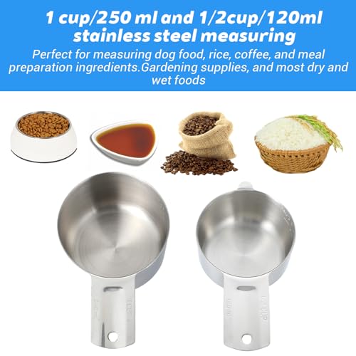 Set 6 Pzs Vasos Medidores Acero Inoxidable 1 y 1/2 Cup miniatura 7