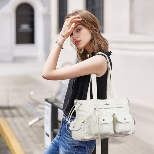 Bolso de hombro para mujer de cuero vegano suave miniatura 2