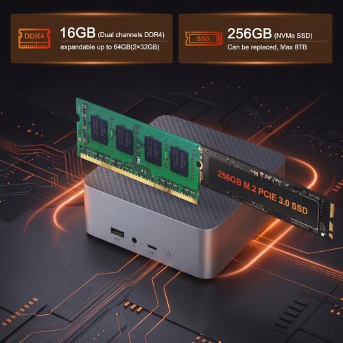 Beelink Mini PC EQR5 7330U (2.3/4.3 GHz), 16GB DDR4 256GB SSD, 85W PSU - image 4