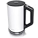 arendo - Bollitore Acqua Elettrico in Acciaio Inox da 1,5 Litri - 2200 W Max - con Regolazione della Temperatura 40-100 Gradi - Doppia Parete Isolante – BPA Free – GS – Bianco Opaco