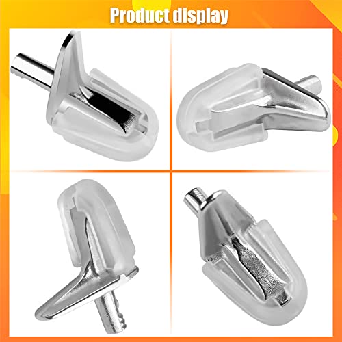 TONAUP 30 Stück Regalträger Bodenträger, 3mm Glas-Bodenträger Kunststoff mit Stahlstift, L-Förmige Clips Unsichtbar Regalhalterung für Schrank Bücherregal Möbel