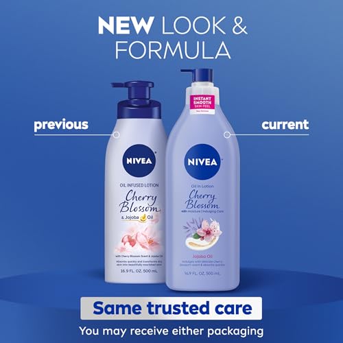 NIVEA Oil Infused Cherry Blossom and Jojoba Oil Body Lotion for Women, Fast-Absorbing and Non-Greasy Cherry Blossom Scented Lotion Moisturizes for 48 Hours, 16.9 Fl Oz Pump Bottle - image 2