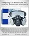 Rhaum Dust Proof Integrated Respirator Mask with Filters & Goggles, Dust-Proof Integrated Respirator Mask with Goggles, Anti-Fog Safety Face Shield, Woodworking Tools Protective Gear for Woodworking