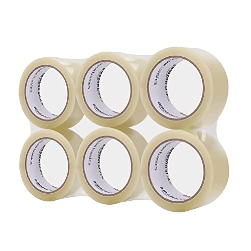 Amazon Basics Paketband 48 mm x 66 m 0.046mm dick transparent 6 Rollen