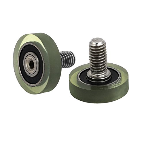 Aexit 2pcs M6 Material handling x 12mm Screw Thread Idler Bearing Pulley Roller 6mm x 20mm x 5mm Model:91as584qo118
