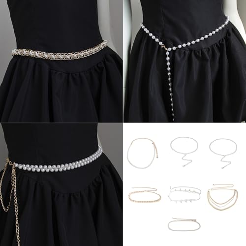 Shimmering Waist Chain for Female Fashion Pearls Wedding Chain Decorative Chain Belt Party Waistband Waist Accessories Pearl waist necklace Pearl waist necklace2