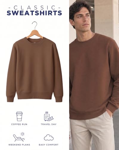 Image of Nobero Sweatshirts for Man Stylish | 280 GSM Rich Cotton Fleece Solid Regular Fit Full Sleeve Sweatshirt for Men | Stylish Casual Wear Winter Crew Neck Sweatshirt for Men
