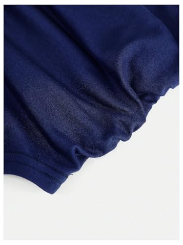 SweatyRocks Girl's Long Sleeve Letter Graphic Tees Ruched Asymmetrical Fitted Top T Shirts4