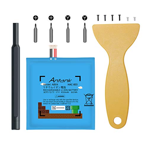 Antank HAC-003 Akku Kompatibel mit Nintendo Switch, 4310mAh Interne Ersatzakku Batterie mit DIY Repair Tool Kit - Blau