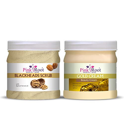 Image of Pink Root Gold Cream 500gm with Blackheads Scrub 500gm