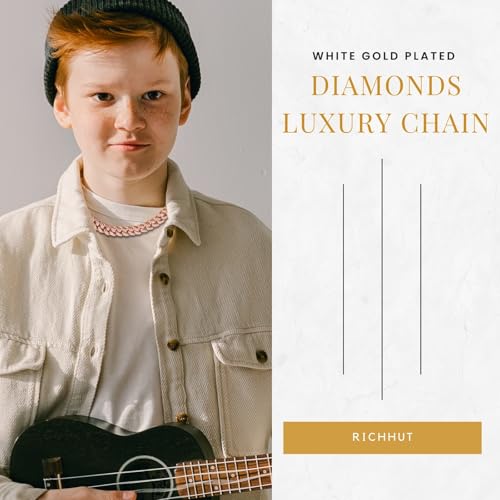 Cuban Link Chain for Kids Teen - Luxury 18K Real Gold/Platinum White Gold/Rhodium Black/Rose Gold Plated - Iced Out Bling 14MM Width Necklace Bracelet - Fits Ages 8β16 - Giftbox Included3