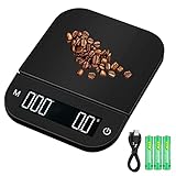 【Báscula de Pesaje Electrónica Multifuncional】La báscula de café proporciona una conversión rápida de g/ml, con funciones como pelar, cronometrar, etc., puede pesar sólidos, líquidos, polvos, café, etc., adecuada para hacer café, tostar, cocinar, medir joyas, etc. La pantalla LED grande y clara y la retroiluminación blanca facilitan la obtención de lecturas precisas incluso en condiciones de poca luz.