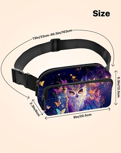 Image of Owl Fanny Pack Lightweight Belt Bag Fashion Waist Pouch | Waterproof, Crossbody Bags for Women, Sports, Running, Traveling, Hiking