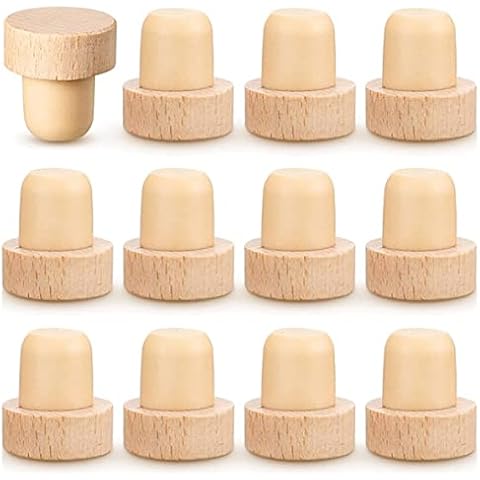 12 Pack Wine Bottle Cork T Shaped Cork Plugs for Wine Cork Wine Stopper Reusable Wine Corks Wooden and Rubber Wine Stopper,Beer Bottles, Liquor Bottles Cork Crafts Cover