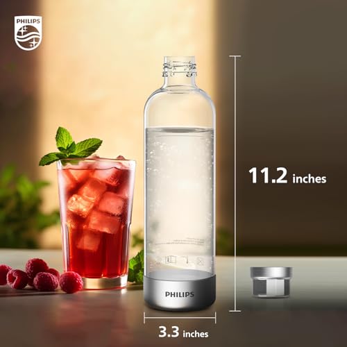 image for PHILIPS Carbonating Bottles ADD916/37, 1L Twin Pack Reusable PET Spark