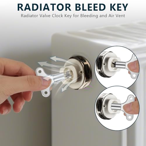Miniatura 5 de Adiwo Juego De Llave Para Purgar Radiadores, 2pcs Kit Uego De Llaves De Purgado De Radiadore, Llave Para Muchos Radiadores Calefactores, Universal Para Todos Los Radiadore