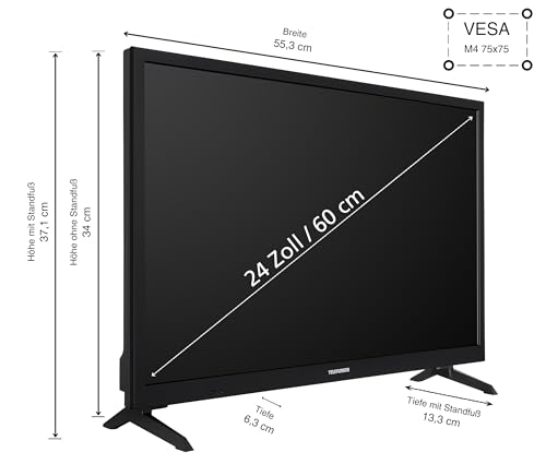 TELEFUNKEN Fernseher 24 Zoll Smart TV (HD-Ready, HDR, Triple-Tuner, 6 Monate HD+ inkl.) XH24TO550S