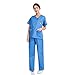 Produktbild LPATTERN Damen Kasack und OP Hose Damen Set Krankenpflege Zubehör Bekleidung Schlupfjacke und Schlupfhose,Hellblau,L