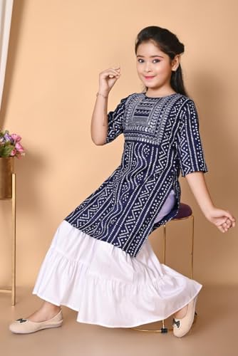 Image of Indian Traditional Dress for Baby Girl Kids Kurti and Sharara