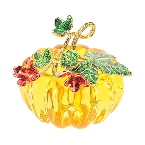 Calabaza de cristal amarillo PRETYZOOM centro mesa regalo delicado 2