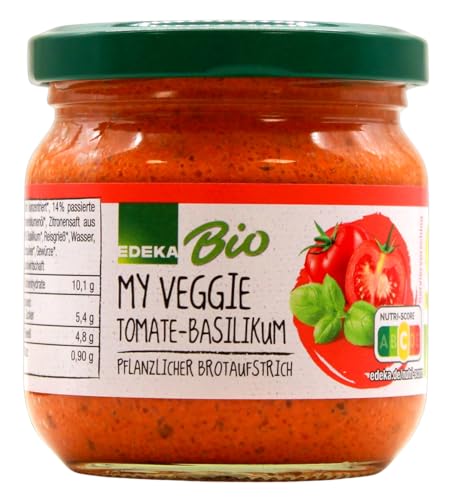Bio My Veggie pflanzlicher Brotaufstrich Tomate-Basilikum vegan, 6er Pack (6 x 180g)