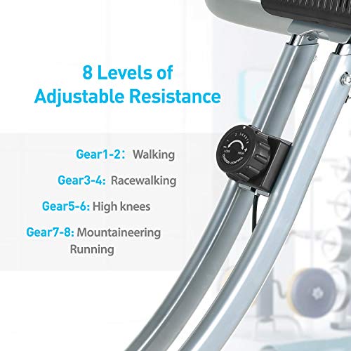 フィットネスバイク エアロバイク 自転車トレーニング 折りたたみ式 8段階負荷調節(ブラック) 3枚目