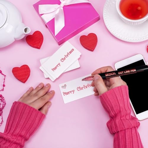 YITHINC Glitter Pens Outline Marker Pen, Arts and Crafts Gift for Kids Girls, Teenage Girls Gift, 18 Sparkle Metallic Colouring Pens, Easter Gifts for 4 5 6 7 8 9 10 11 12 Year Old Girls - Image 6